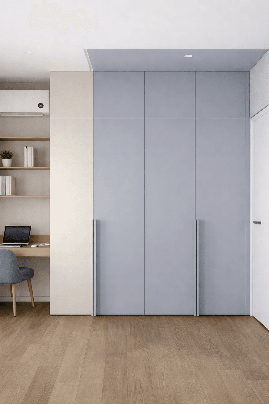 Minimal Grey Bedroom Wardrobe
